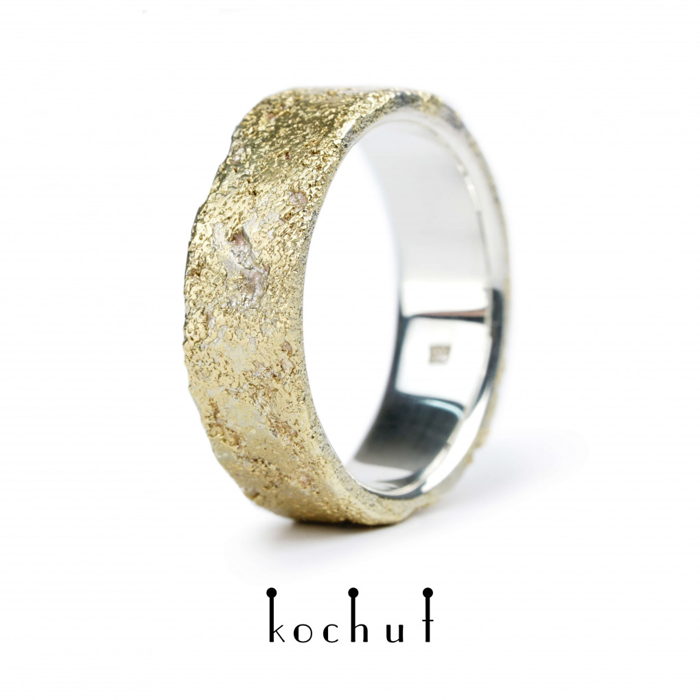 Ring Body and soul Silver, fusing yellow gold